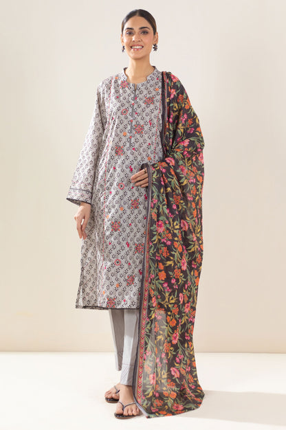 Stitched 3 Piece Embroidered Lawn Suit