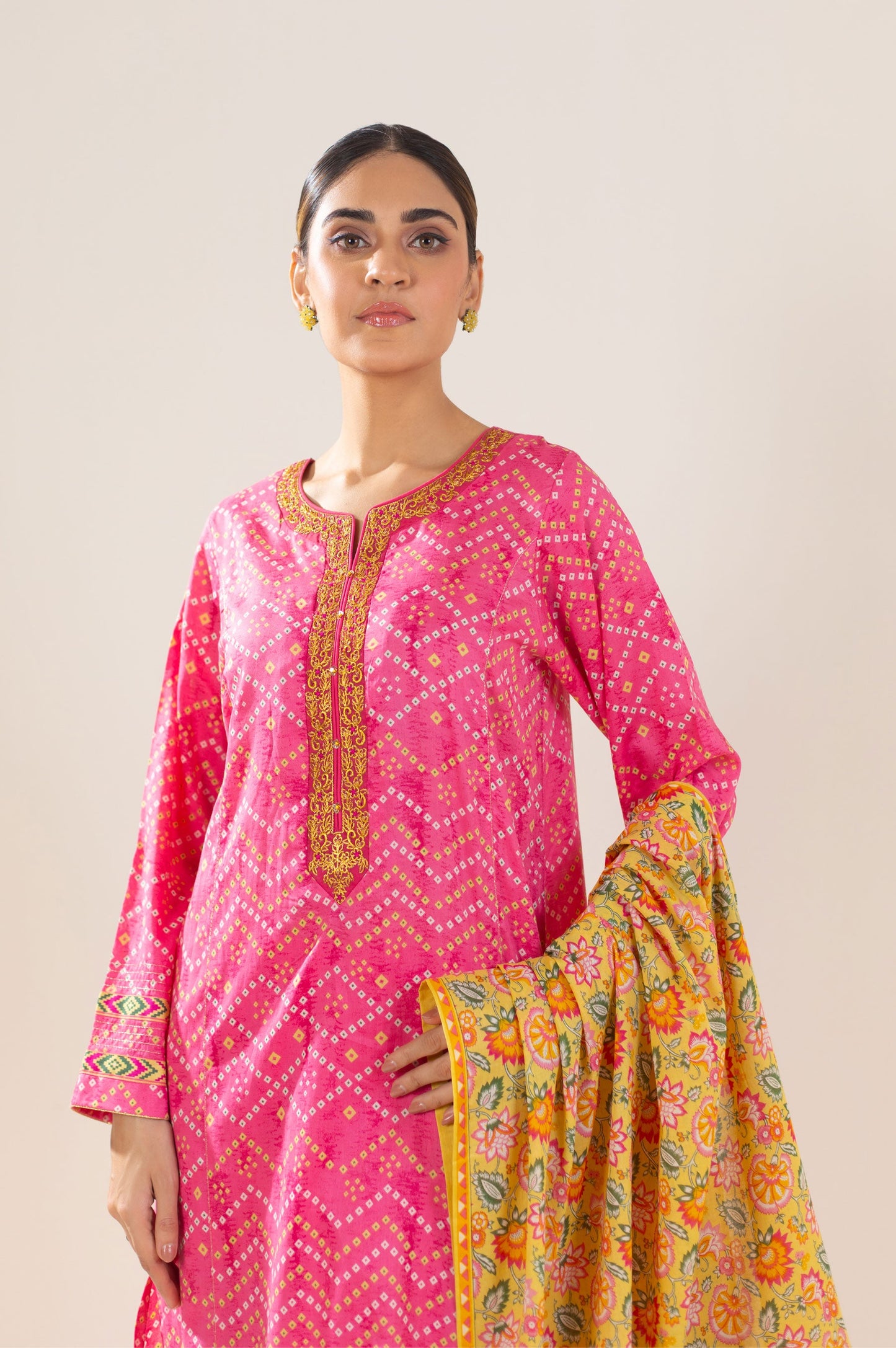 Stitched 3 Piece Embroidered Lawn Suit