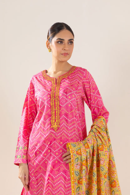 Stitched 3 Piece Embroidered Lawn Suit