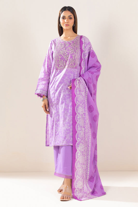Unstitched 3 Piece Embroidered Lawn Suit