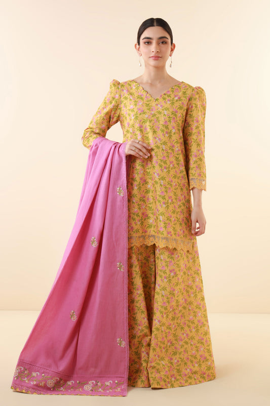 Unstitched 3 Piece Printed Lawn Suit