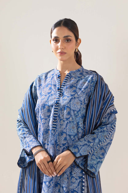 Stitched 3 Piece Printed Lawn Suit