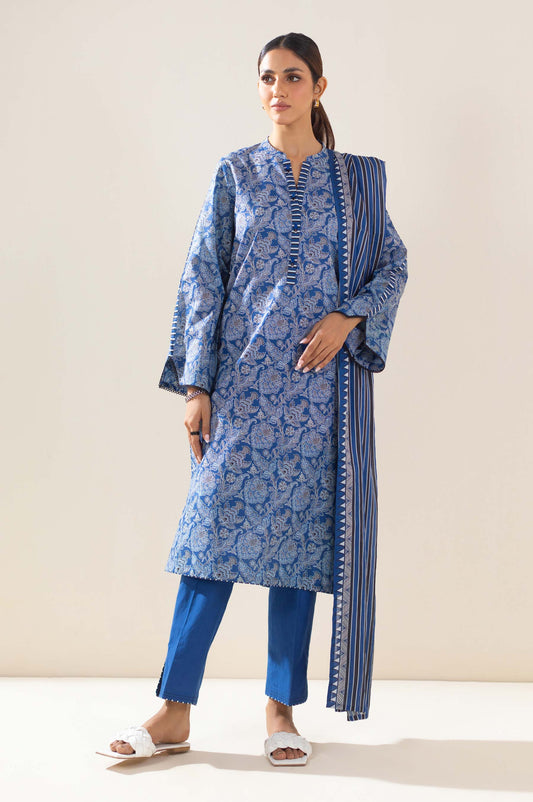 Stitched 3 Piece Printed Lawn Suit