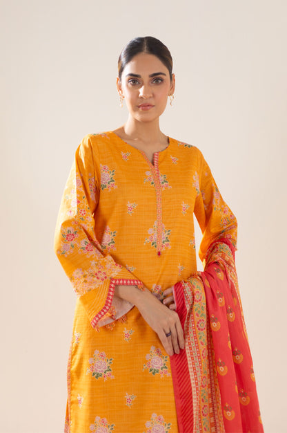 Stitched 3 Piece Printed Lawn Suit