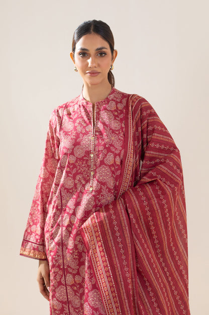 Unstitched 3 Piece Printed Lawn Suit