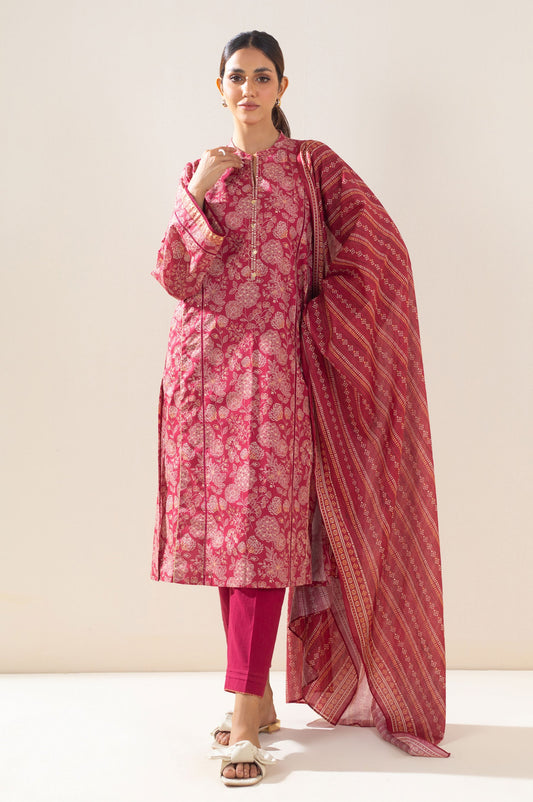 Stitched 3 Piece Printed Lawn Suit