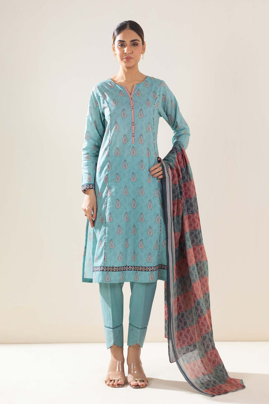 Unstitched 3 Piece Printed Lawn Suit