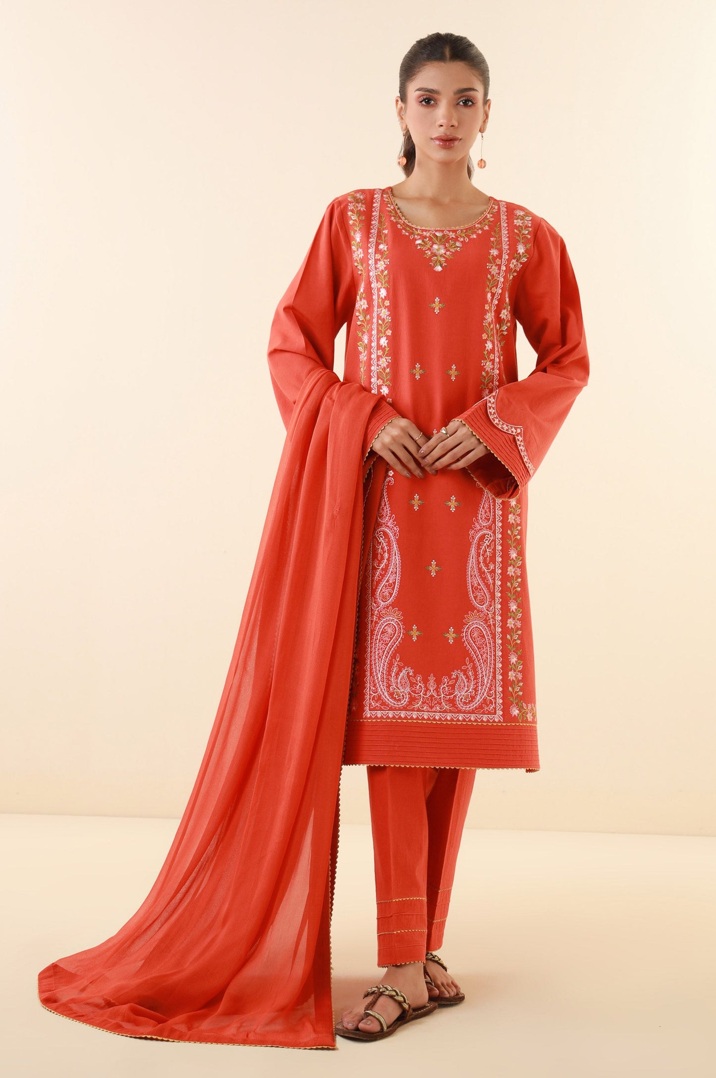 Unstitched 3 Piece Embroidered Lawn Suit