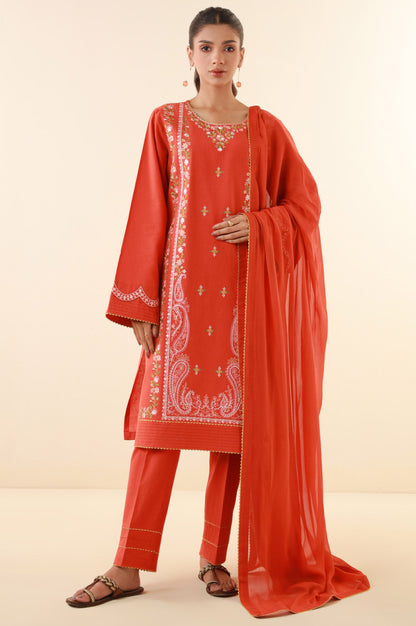 Unstitched 3 Piece Embroidered Lawn Suit