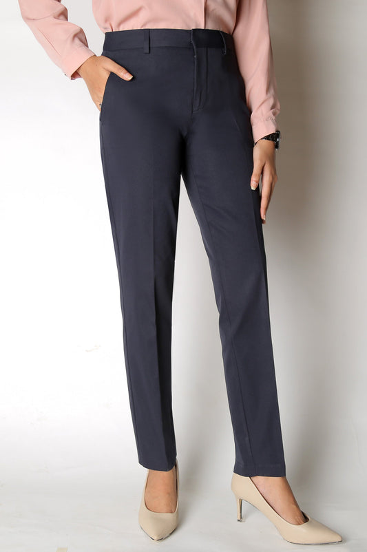 Straight Fit Formal Pants - Midnight Blue