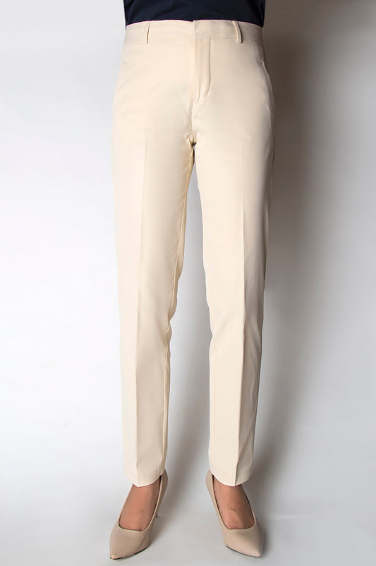 Straight Fit Formal Pants - Ivory