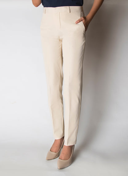 Straight Fit Formal Pants - Ivory