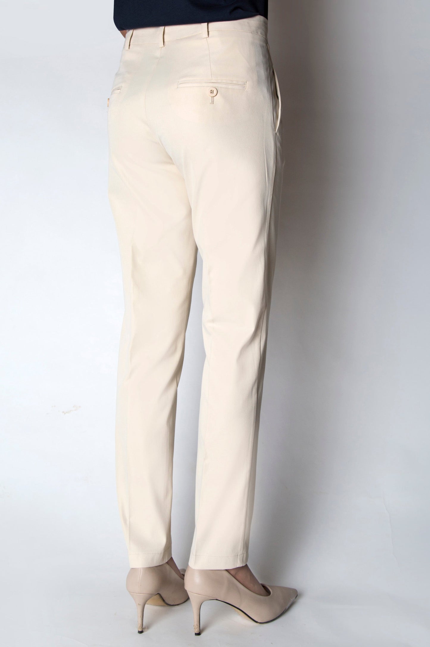 Straight Fit Formal Pants - Ivory