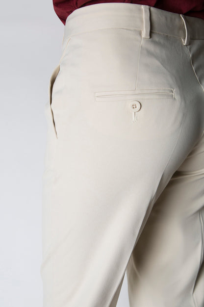 Straight Fit Formal Pants - Beige