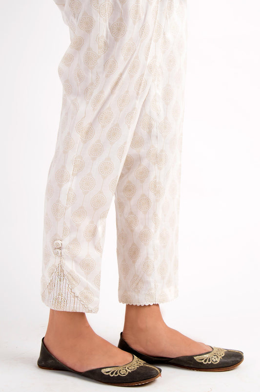 Embellished Cambric Pants - Gold Paste