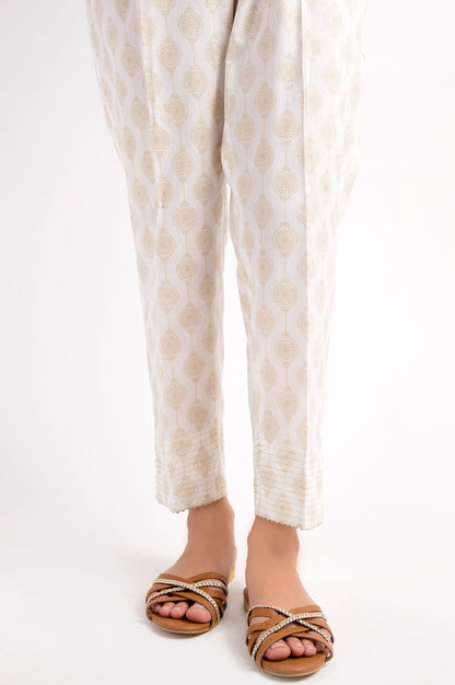 Cambric Embellished Cigarette Pants - Gold Paste