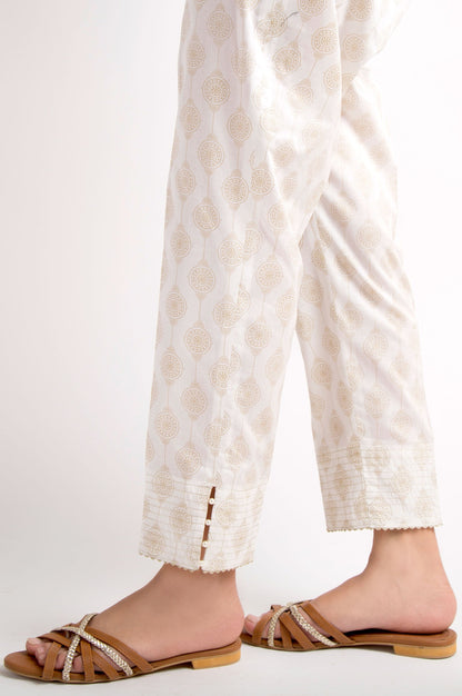 Cambric Embellished Cigarette Pants - Gold Paste