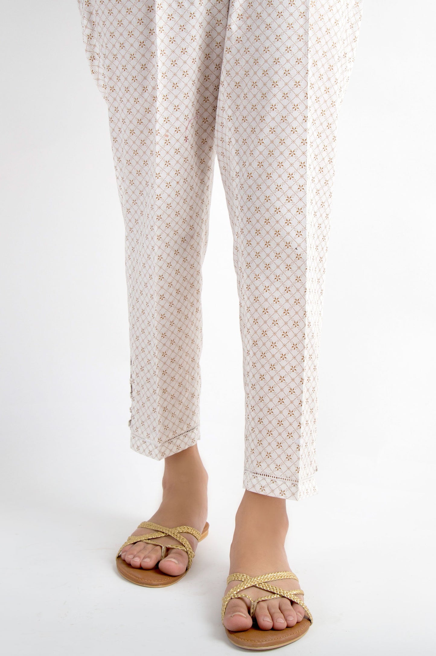 Cambric Embellished Cigarette Pants - Copper Paste