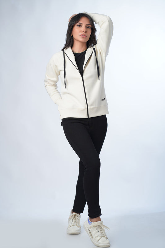 Raglan Sleeve Hoody- White