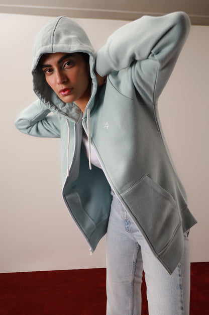 Light Blue Zipper Hoodie