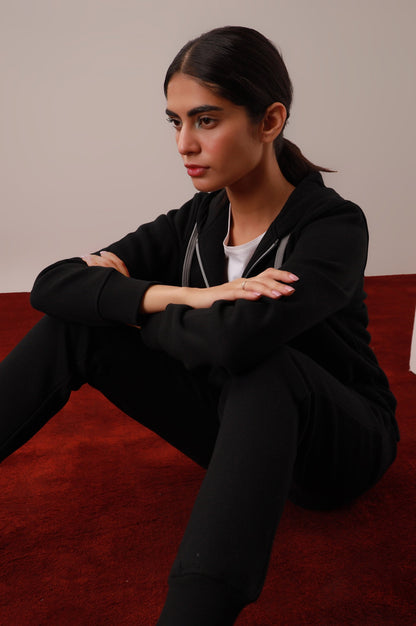 Black Zipper Hoodie
