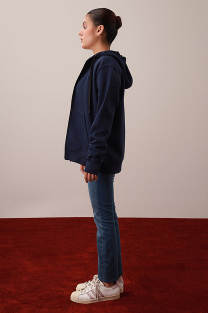 Navy Blue Zipper Hoodie