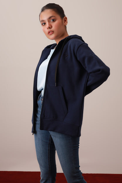 Navy Blue Zipper Hoodie