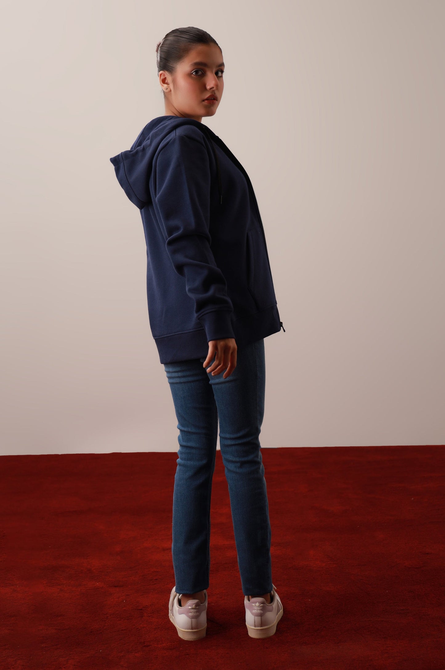 Navy Blue Zipper Hoodie