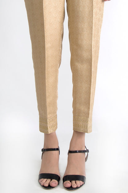Embroidered Cambric Pants - Beige