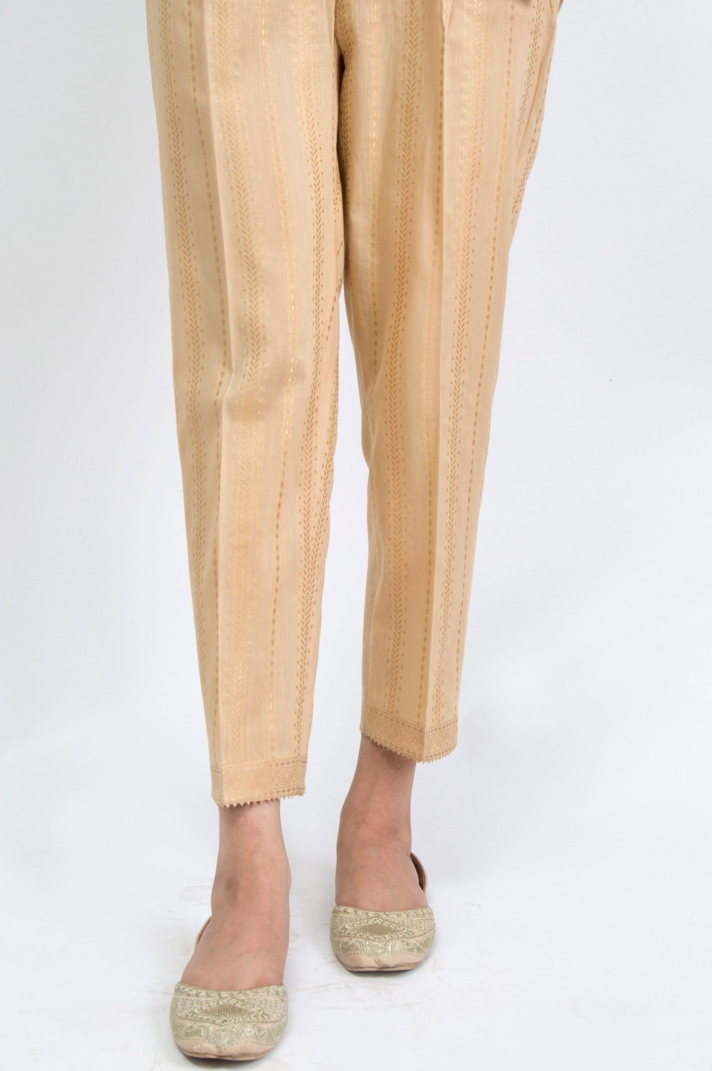 Jacquard Embroidered Cigarette Pants