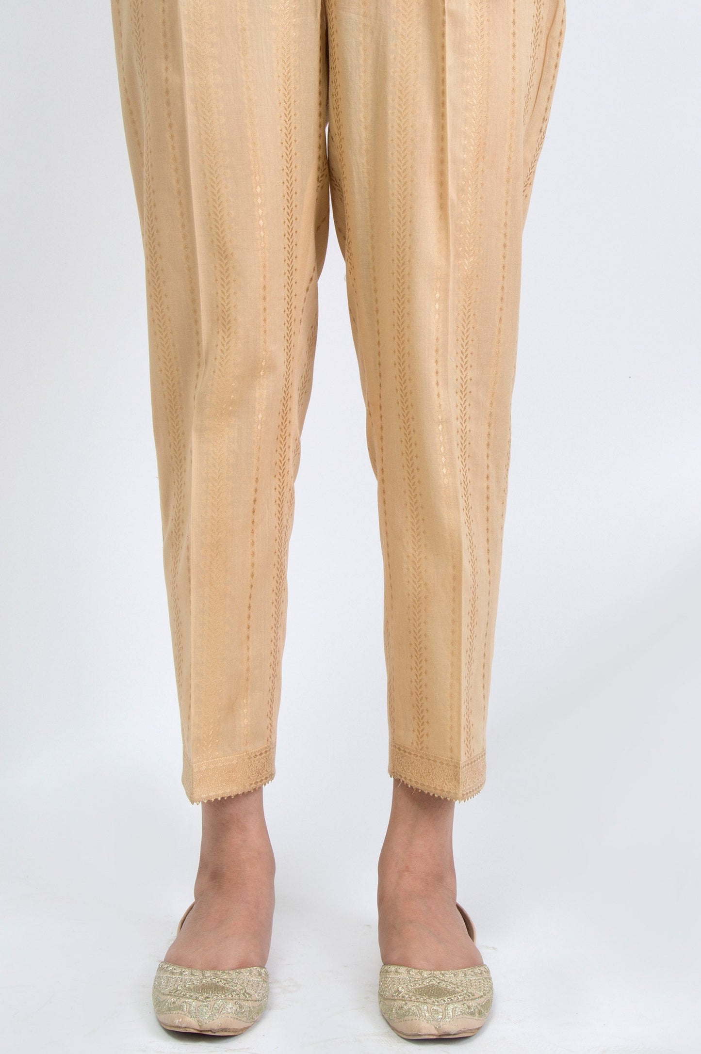 Jacquard Embroidered Cigarette Pants