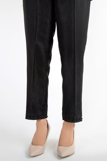 Embellished Jamawar Pants - Black