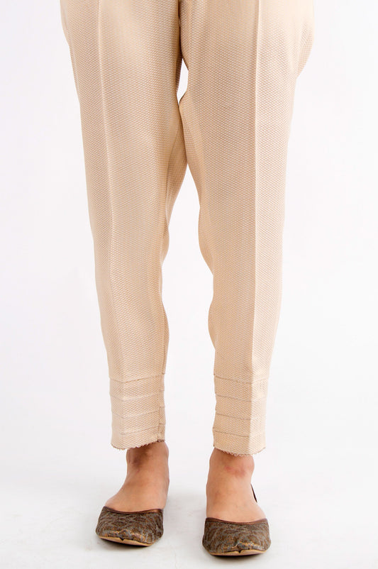 Embellished Jamawar Pants - Gold
