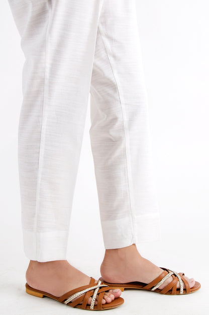 Basic Khaddar Cigarette Pants - White