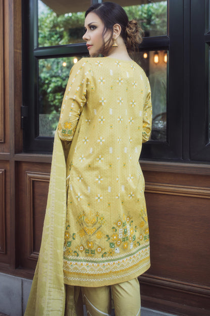 Stitched 3 Piece Printed Lawn with Jacquard Suit