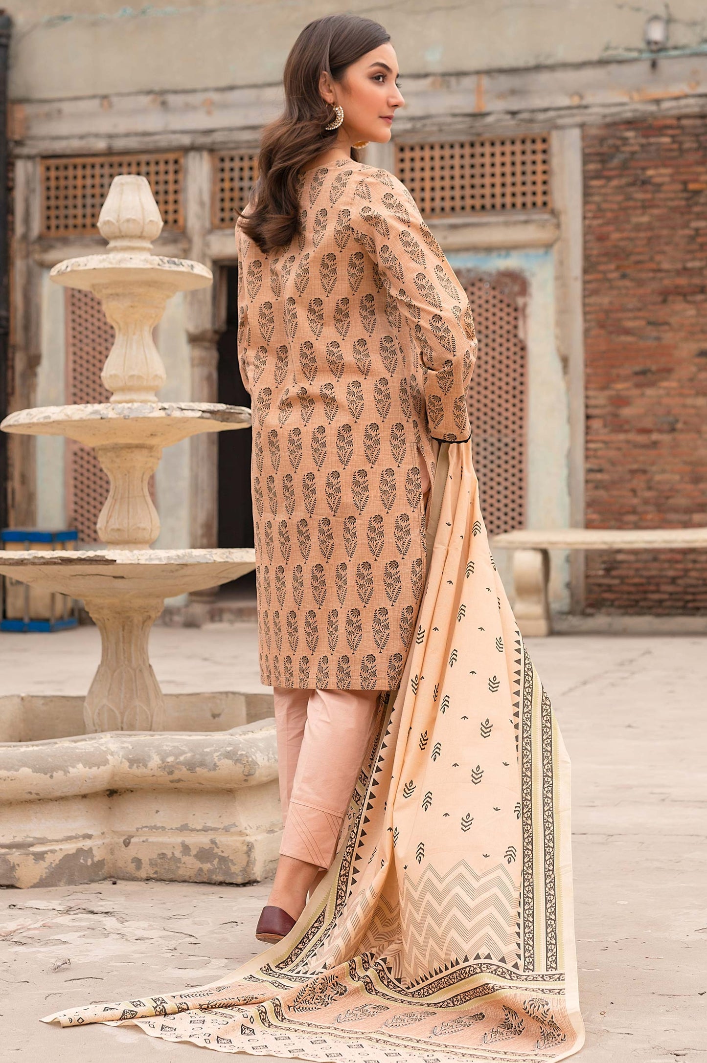 Stitched 3 Piece Printed Linen Viscose Suit