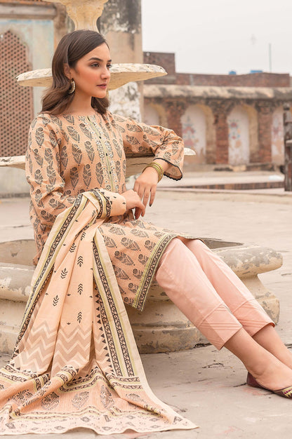 Stitched 3 Piece Printed Linen Viscose Suit