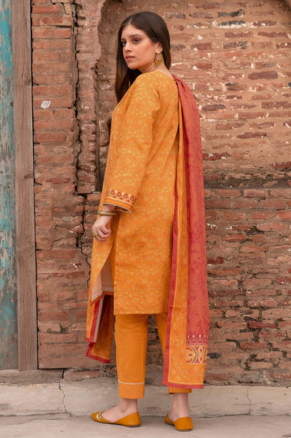 Stitched 3 Piece Printed Linen Viscose Suit