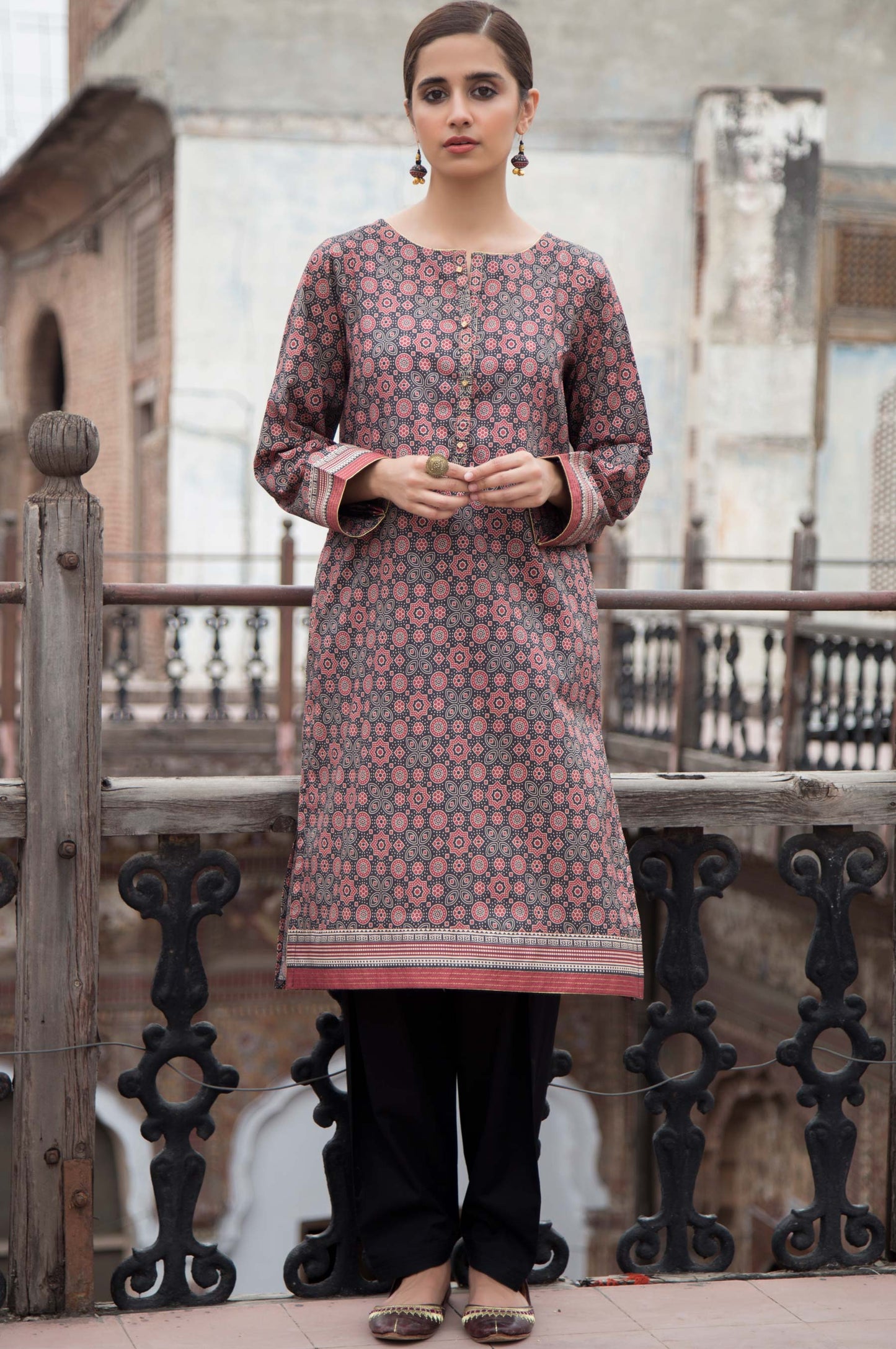 Stitched 1 Piece Digital Printed Cotton Satin Shirt