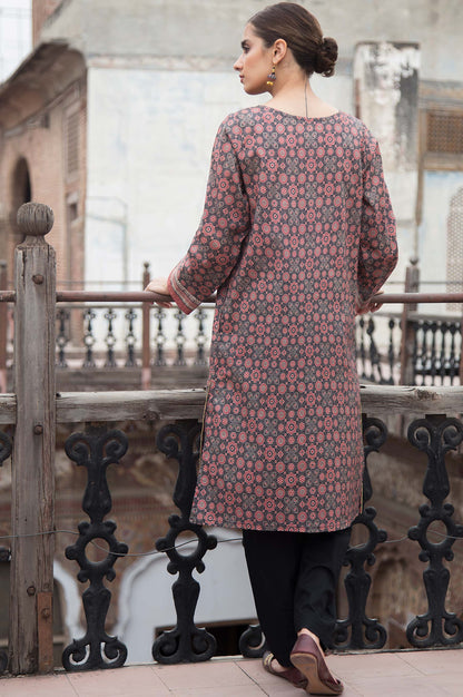 Stitched 1 Piece Digital Printed Cotton Satin Shirt