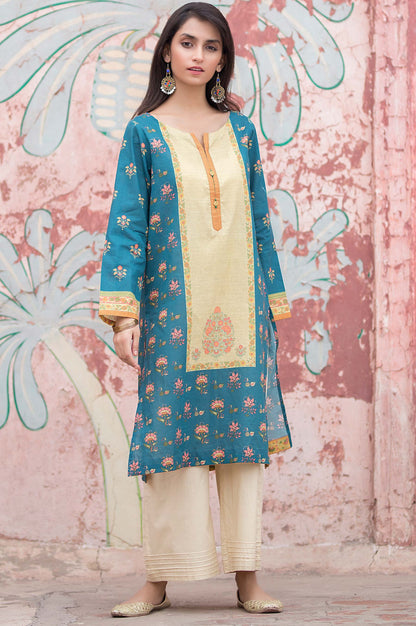 Stitched 1 Piece Digital Printed Cotton Satin Shirt