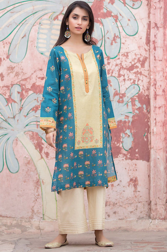 Stitched 1 Piece Digital Printed Cotton Satin Shirt