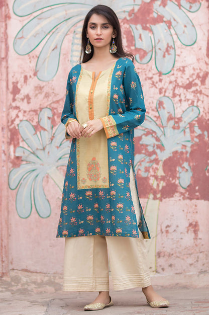 Stitched 1 Piece Digital Printed Cotton Satin Shirt