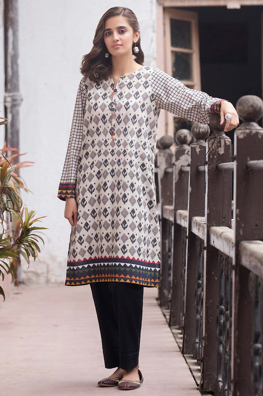 Stitched 1 Piece Digital Printed Cotton Satin Shirt