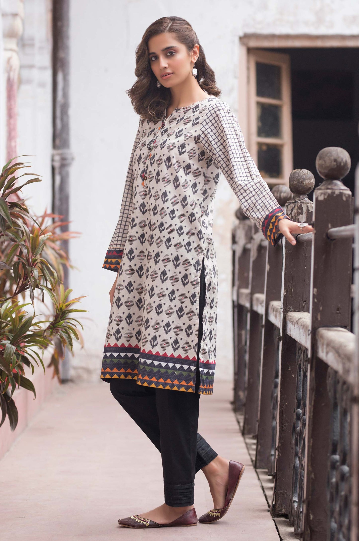 Stitched 1 Piece Digital Printed Cotton Satin Shirt