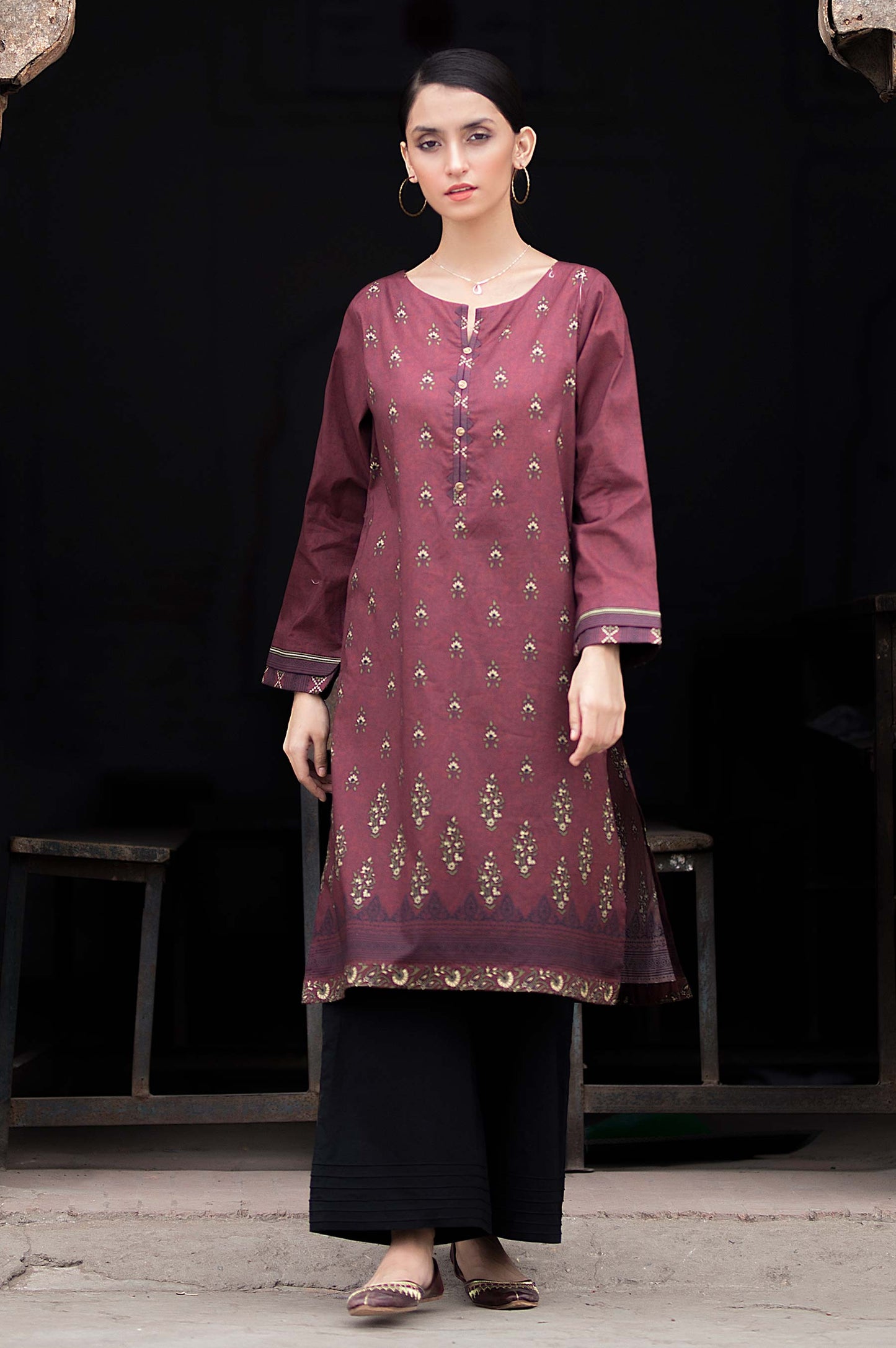 Stitched 1 Piece Digital Printed Cotton Satin Shirt