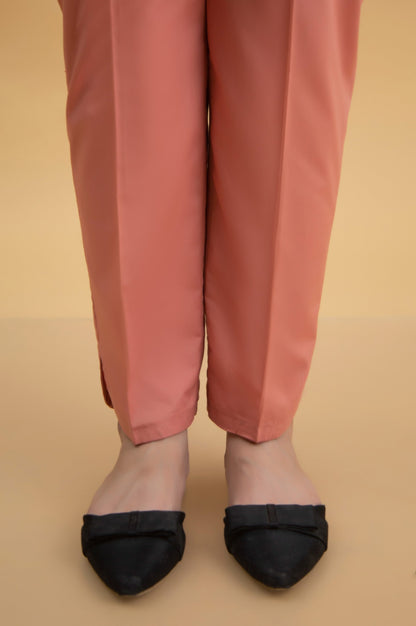 Basic Cambric Cigarette Pants - Coral