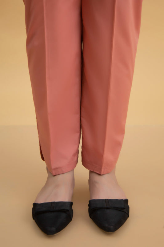 Basic Cambric Cigarette Pants - Coral