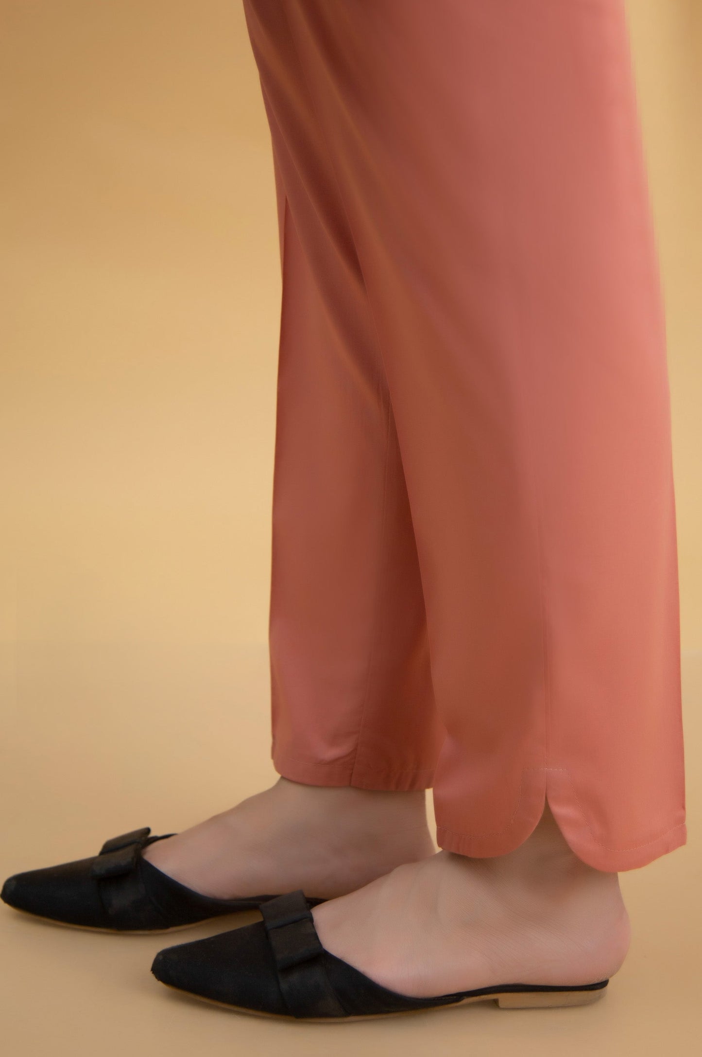 Basic Cambric Cigarette Pants - Coral