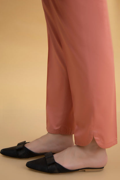 Basic Cambric Cigarette Pants - Coral